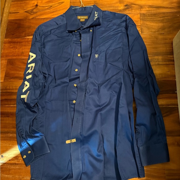 Ariat Other - Ariat Pro Series‎ Shirt XXL Blue Western Button Up cowboy Rodeo Logo Sleeve h2